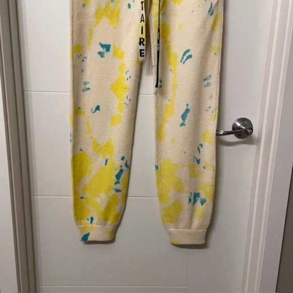 NWT Zadig & Voltaire Tie Dye Steevy Cashmere Pants Joggers Yellow Blue Medium - Picture 7 of 16